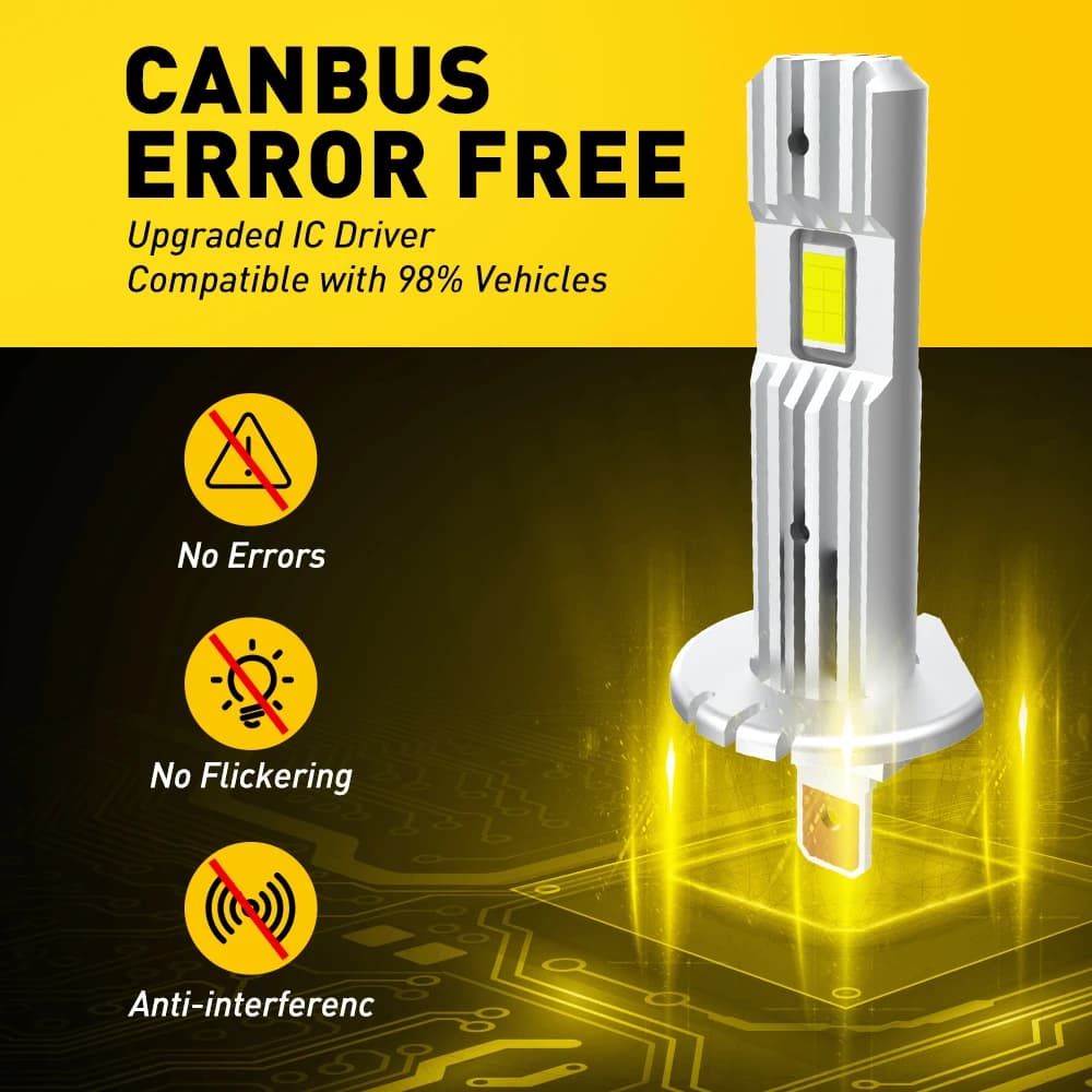 AUXITO 2X Canbus H1 LED ampoule de phare sans ventilateur sans erreur Super lumineux pour Audi a3 a4