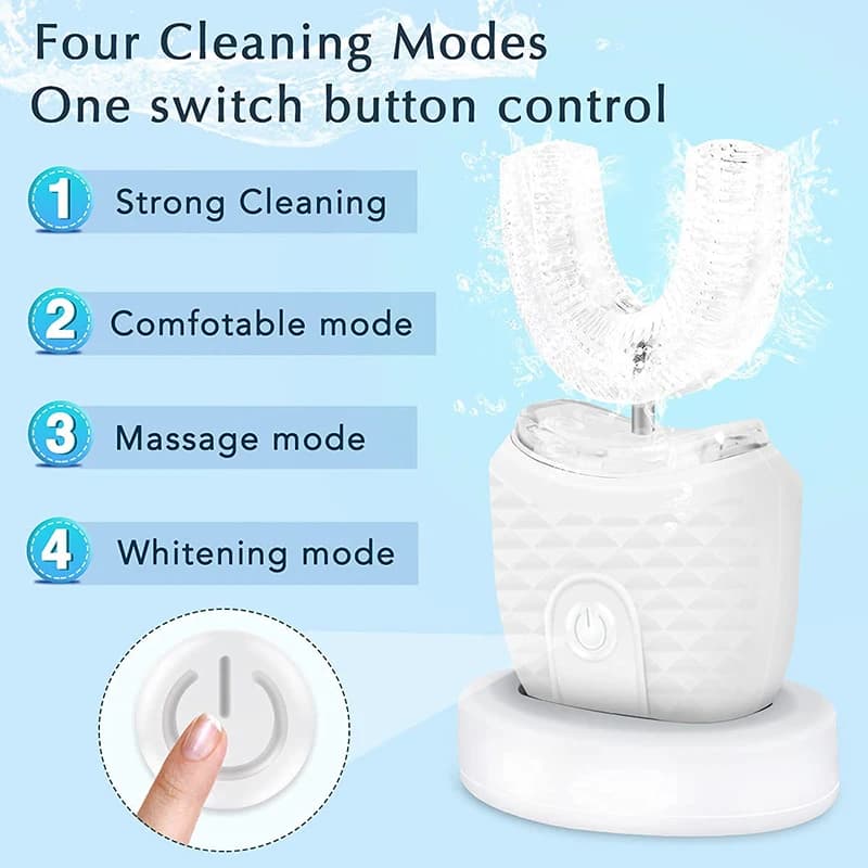 Brosse à dents électrique automatique en Silicone, Type U, 360 degrés, blanchiment des enfants, bros
