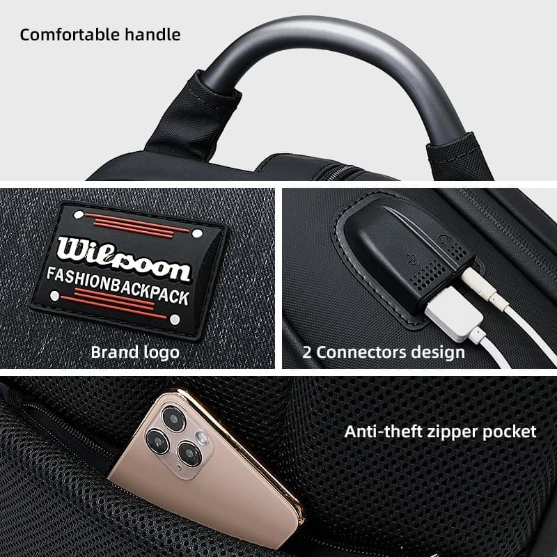 WIERSOON sacs à dos réglables hommes nouveau Anti-vol femmes sacs à bandoulière imperméables USB cha