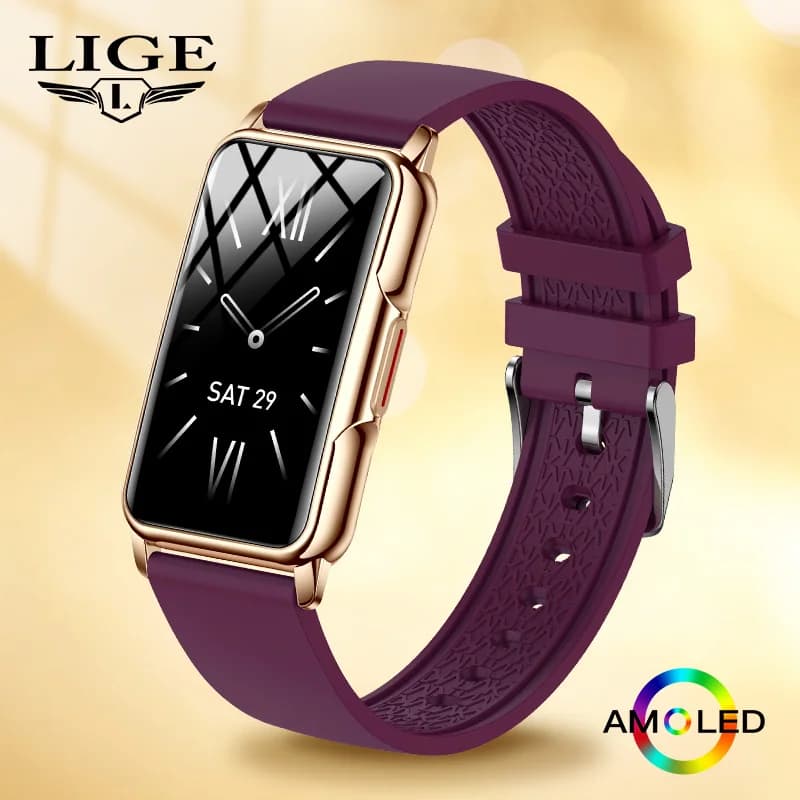 LIGE nouvelle mode montre intelligente dames Message pousser pression artérielle bricolage cadran pe