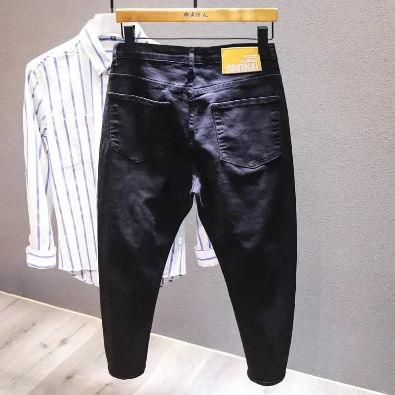 Jeans troués déchirés pour hommes, pantalons masculins blancs, streetwear confortable, denim, mode h
