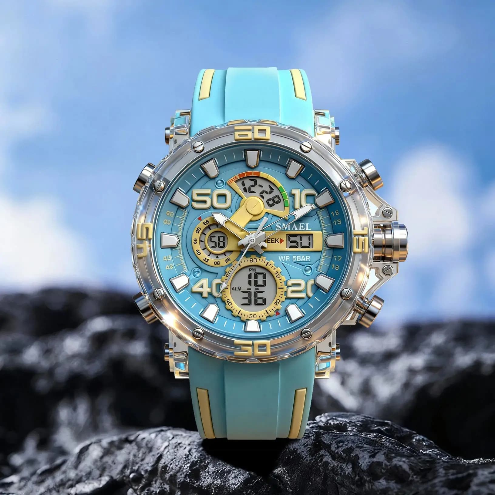 Montres militaires hommes montre 2025 nouveau 50M étanche montre-bracelet chronomètre alarme lumière