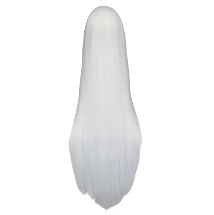 Perruque blanche 100CM/40 pouces, fibre synthétique résistante à la chaleur, cheveux longs pour Cost