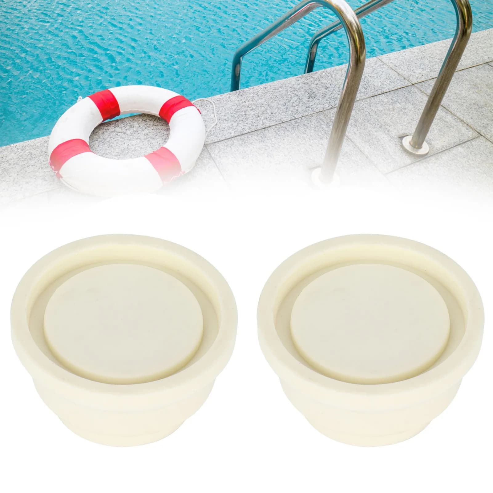 Échelle avec bouchon en caoutchouc pour piscine, accessoire de sécurité, 2 pièces