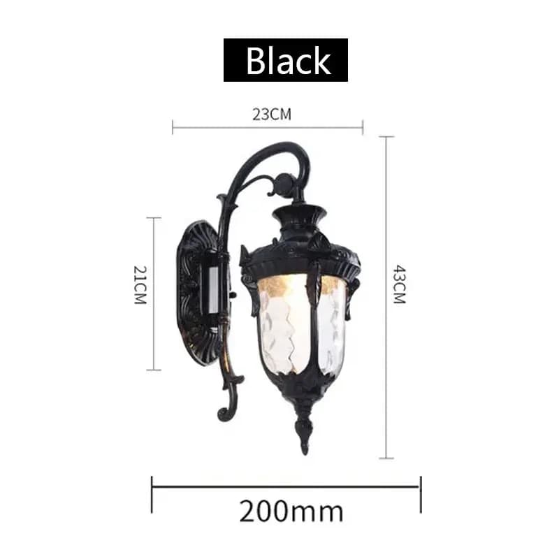 Europe applique murale extérieure rétro jardin cour porche lampe résidentielle balcon extérieur étan