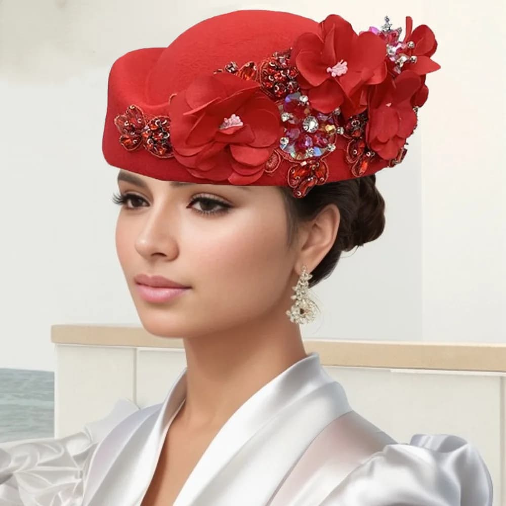 Chapeaux de mariage rétro, Cocktail, soirée, danse, hôtesse arabe, casquette blanche, casquette de C