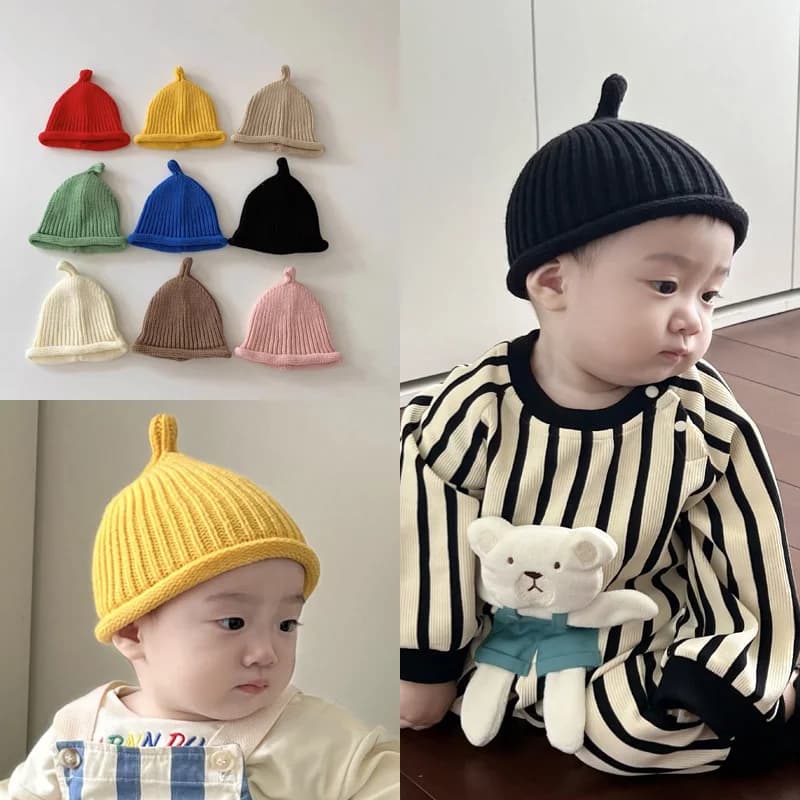 Bonnet en laine au crochet pour enfants, bonnet pull mignon pour bébé, bonnets chauds pour tout-peti
