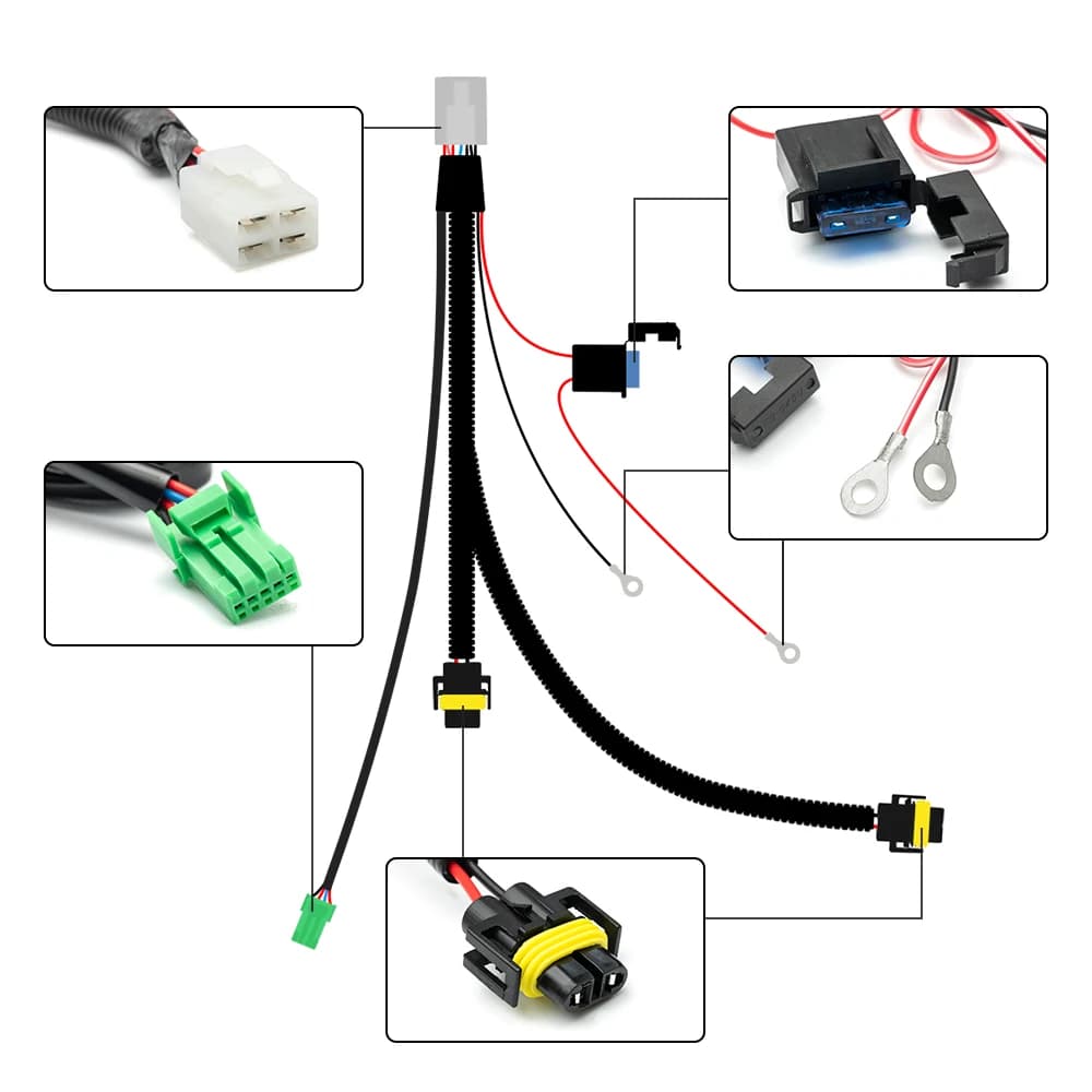 Relais de commutation pour phares antibrouillard Bi LED/Bi xénon H11, fils de harnais pour Toyota RA