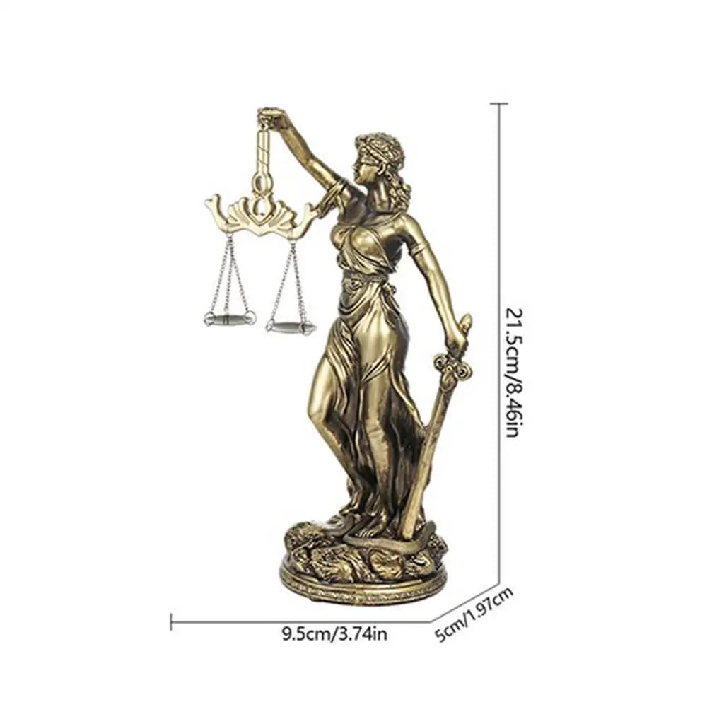 Statue de la Dame de la Justice en résine, figurine de table, sculpture de la balance de la justice 