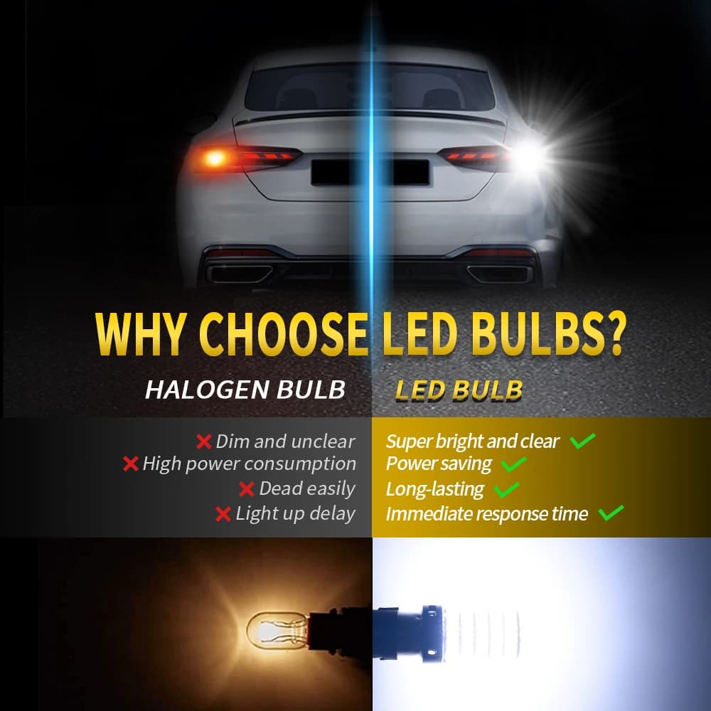 Guadsun 2x1156 BA15S P21W BAU15S PY21W Canbus 1157 BAY15D P21/5W 7440 7443 3156 3157 4014 150SMD Cli