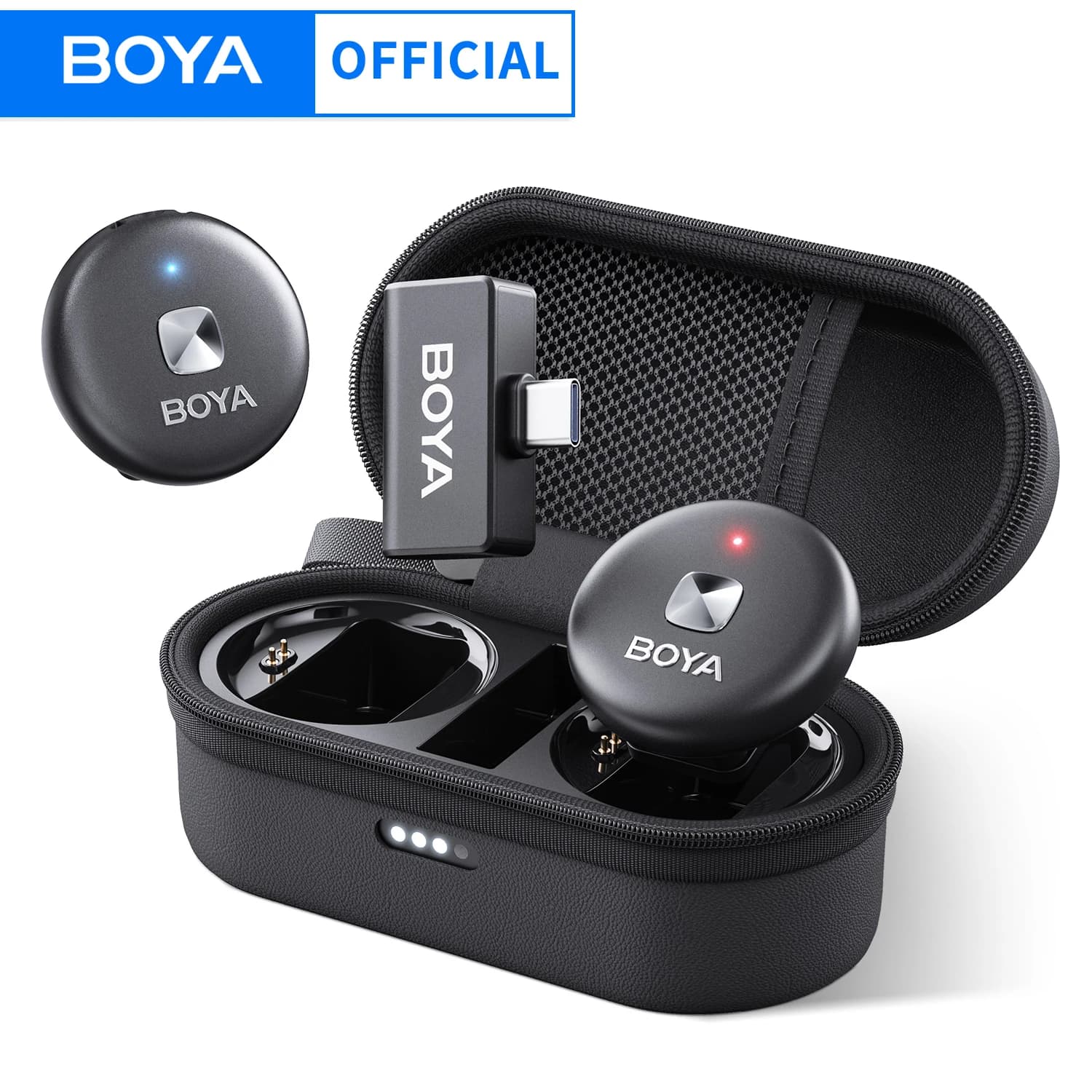BOYA Omic D/U Microphone à revers Lavalier sans fil pour iPhone iPad Android type-c Smartphone Youtu