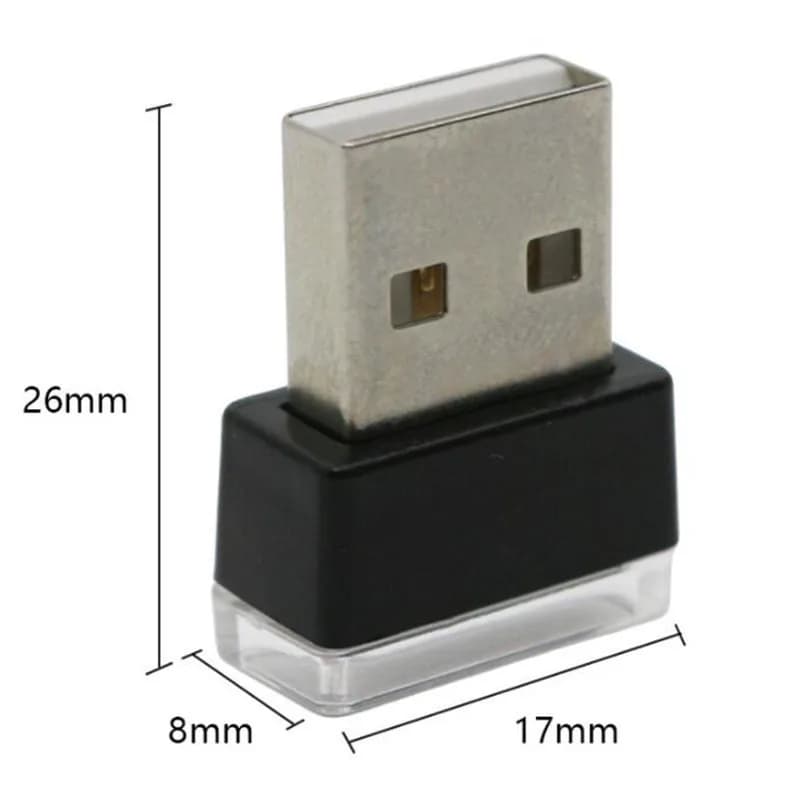 7 couleurs Mini USB veilleuse LED modélisation lampe de nuit pour voiture lumière ambiante néon inté