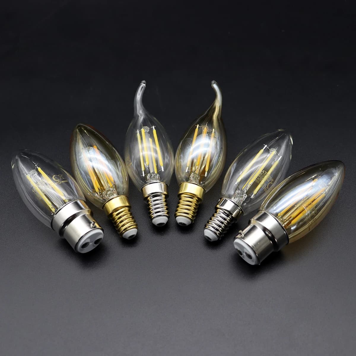 Lumière à Filament LED C35 E27 B22 E14 AC220V 4W sans scintillement 2700K 4000K, adaptée aux bars, a