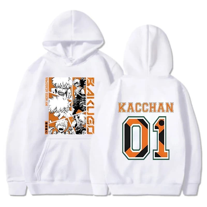 Sweats à capuche imprimés Anime Bakugou Katsuki pour hommes et femmes, pulls à la mode pour l'automn