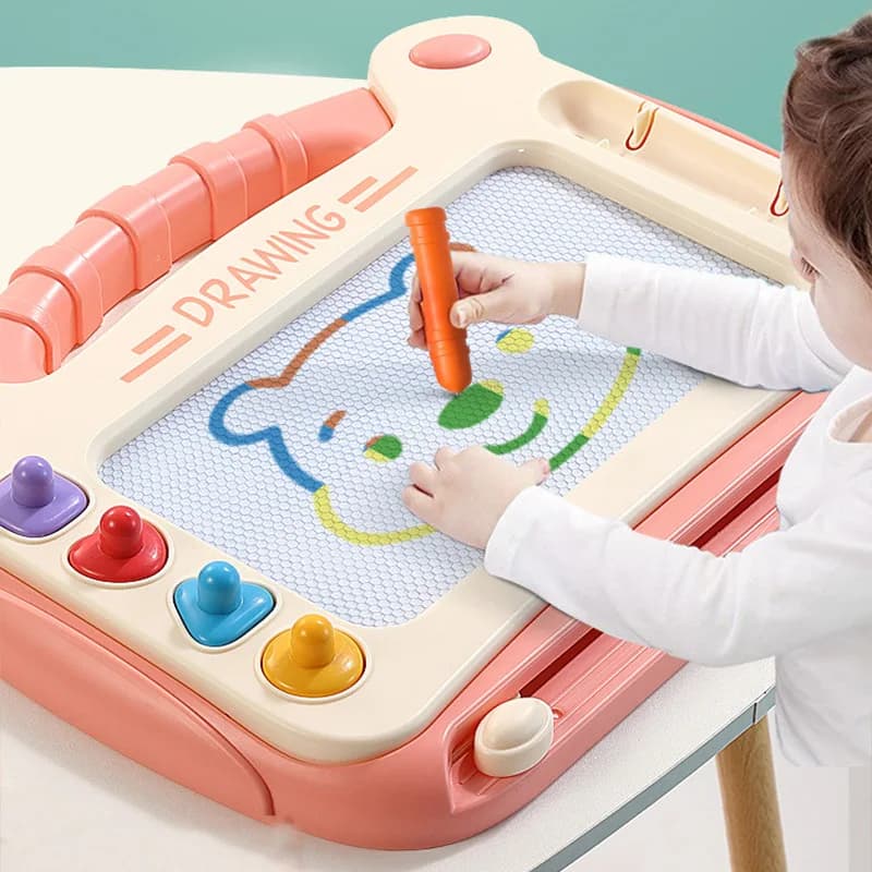 Planche à dessin de dessin animé pour enfants, Puzzle pour bébé, planche d'écriture magnétique, joue