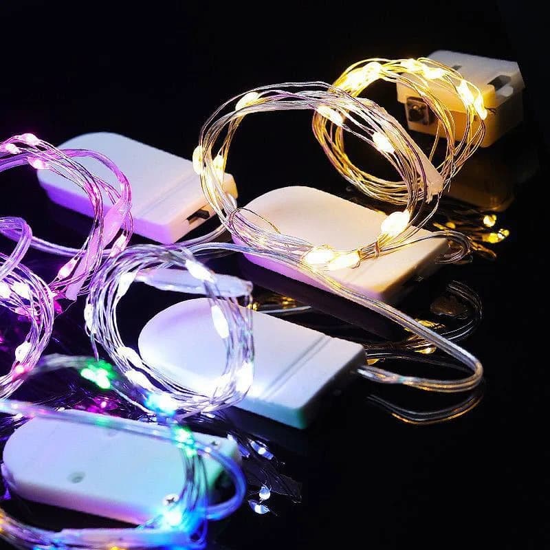 Guirxiété lumineuse LED dégradée avec batterie, fil de cuivre 62, décoration pour chambre à coucher,