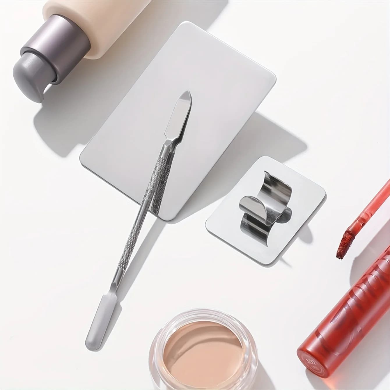 Palette de mélange de maquillage, Palette de spatule de maquillage KissDate avec spatule de fond de 
