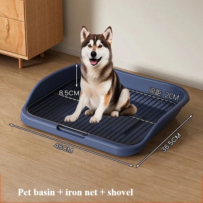 Bac à litière en plastique pour chien domestique, grande taille, épaissi, pour la toilette des anima