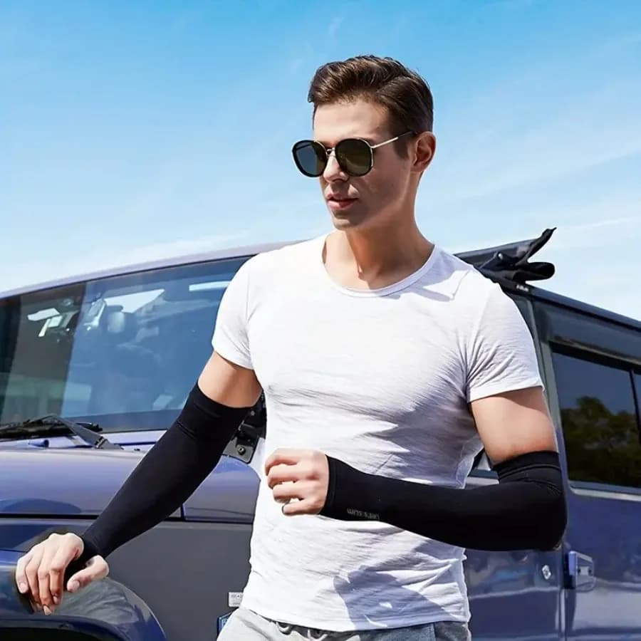 4 paires d'été en soie glacée Protection solaire manchon de glace unisexe mode Sports de plein air c