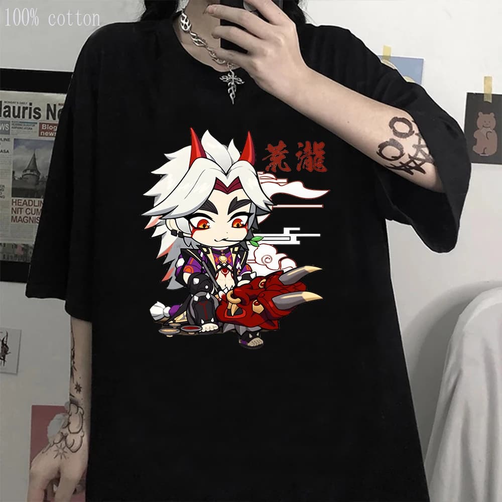 Genshin Impact T-shirt Arataki Itto T-shirt jeu graphique t-shirts femmes Kawaii vêtements filles su