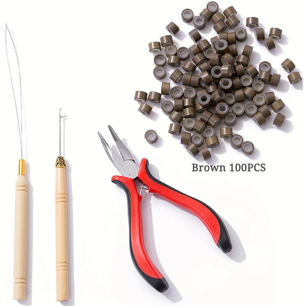 Kit d'outils pour extensions de cheveux, pince à extensions de cheveux i-tip, crochet de traction, d