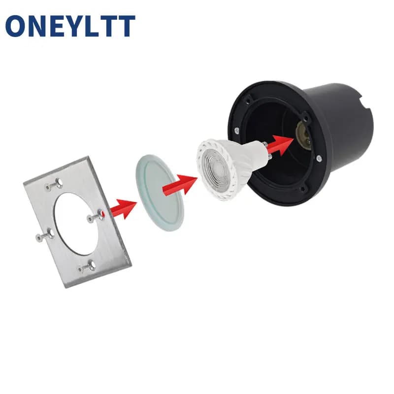 Spot lumineux LED GU10 encastrable dans le sol, éclairage d'extérieur, luminaire décoratif de paysag