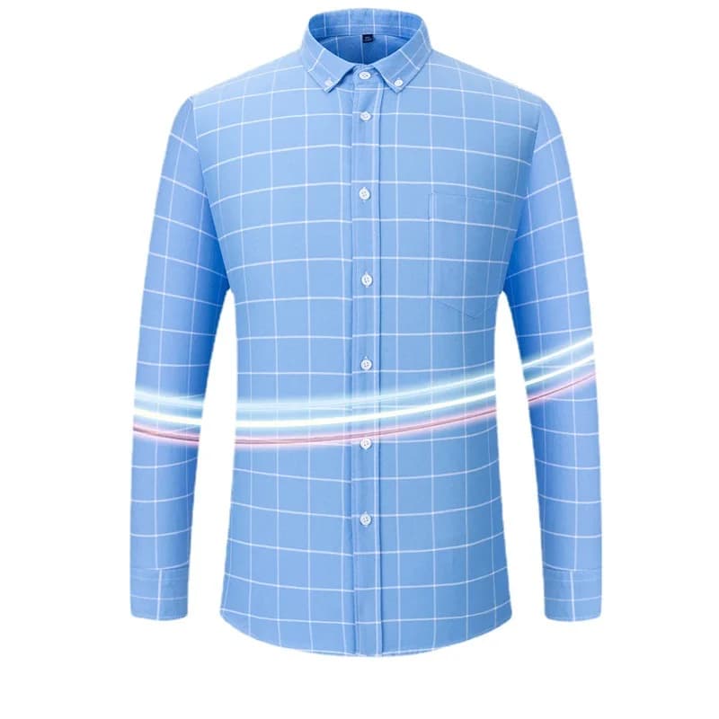 Chemises Oxford 100 % coton pour hommes, manches longues, à carreaux, douces, coupe classique, chemi