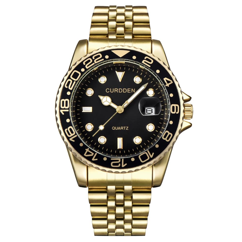 Design Original CURDDEN marque montres pour hommes mode entièrement en acier inoxydable doré Date mo