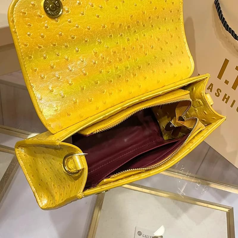Nouveau sac à main sous les bras à motif d'autruche pour dames, sac à bandoulière léger de luxe incr