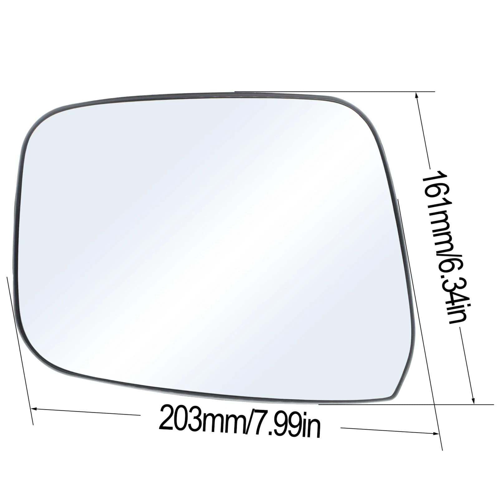 Rétroviseur Latéral de Porte Droite en Verre pour Nissan Navara D40, Atofinder R51 2005 - 2013 W/Pla