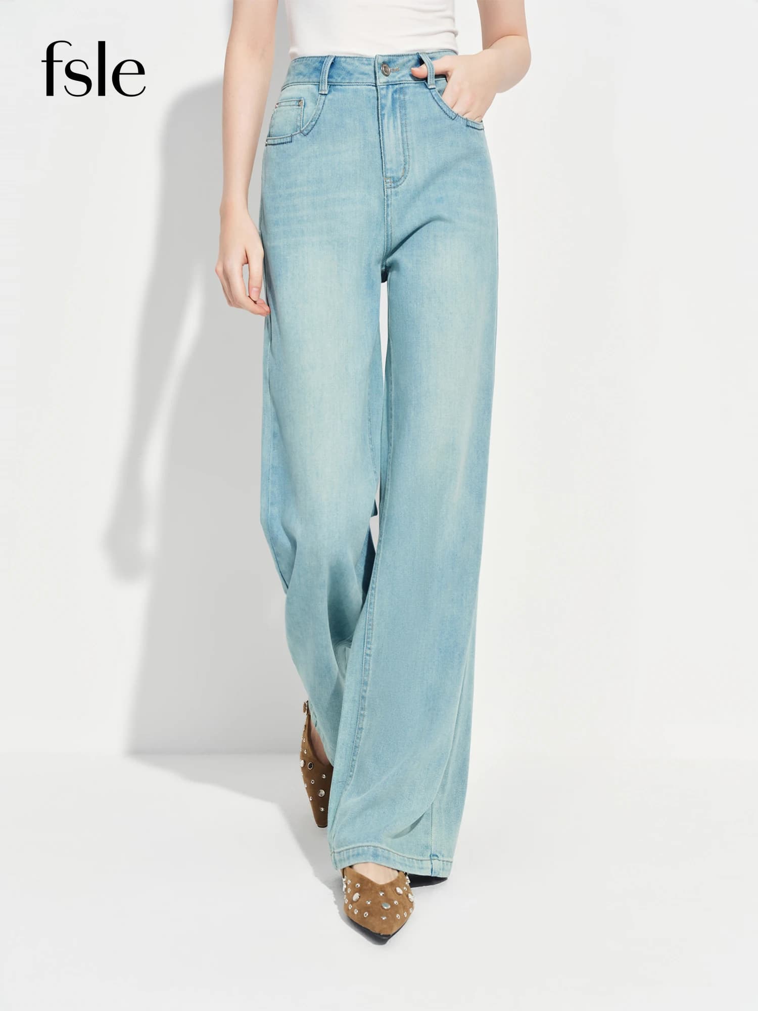 FSLE trajet polyvalent à la mode minceur droit étroit jambe large jean pour les femmes printemps 202