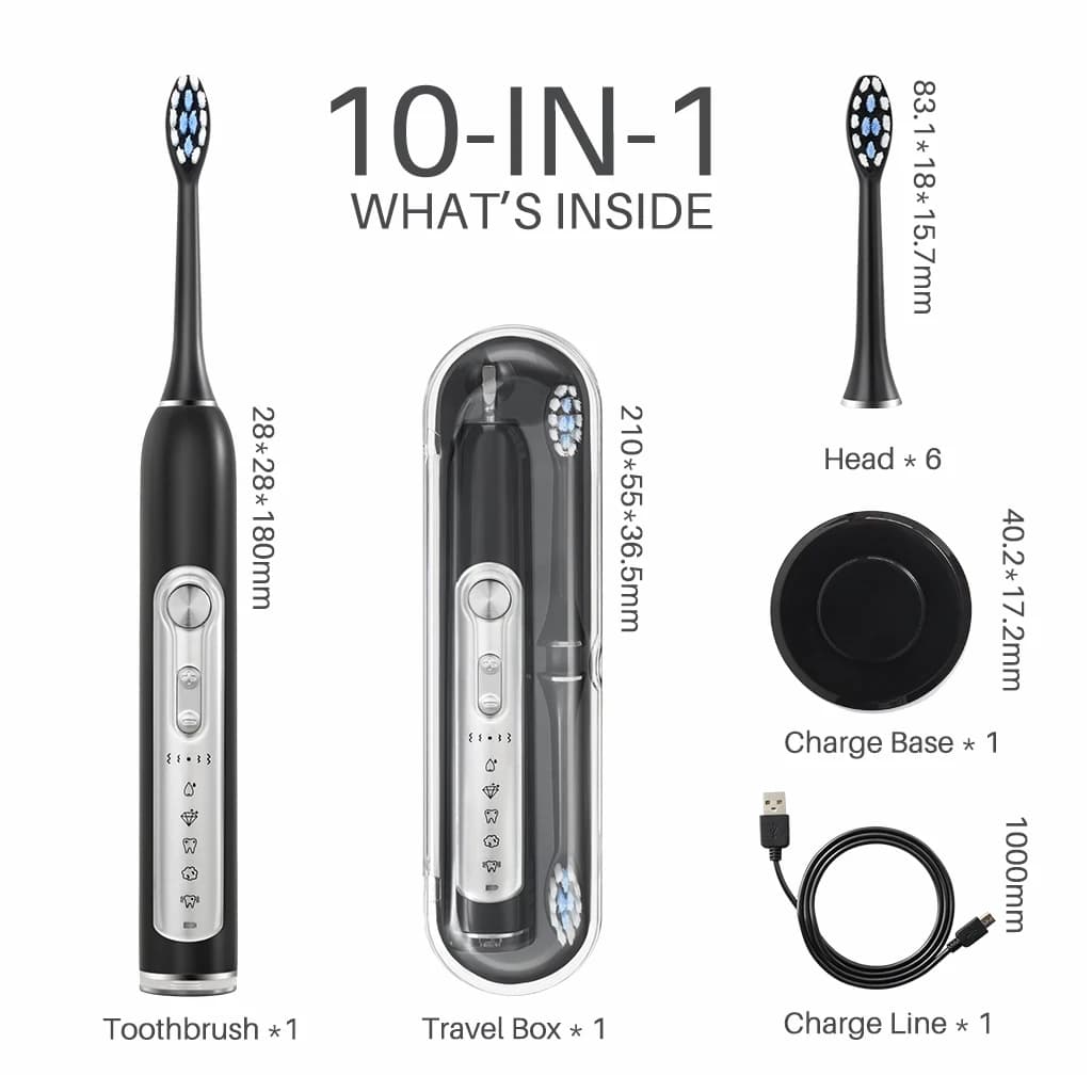 Brosses à dents électriques SUBORT S7 Super Sonic pour adultes et enfants, minuterie intelligente, b