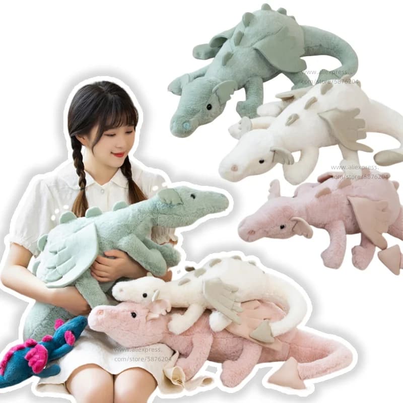 Figurine d'action de dragon volant, jouet en peluche, ailes de dinosaure volantes, chiffon beurre bl