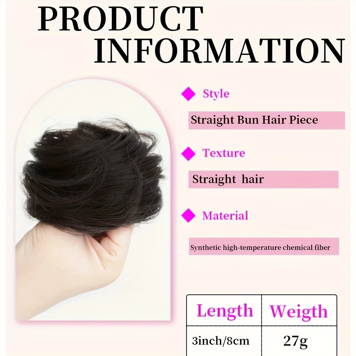 Chignon synthétique élastique en caoutchouc, faux cheveux, Extension de queue de cheveux, queue de c