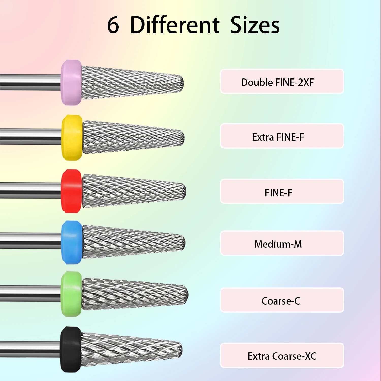 Mèches coniques pointues (coupe croisée) foret à ongles en carbure 3/32 bavures de manucure pour tro