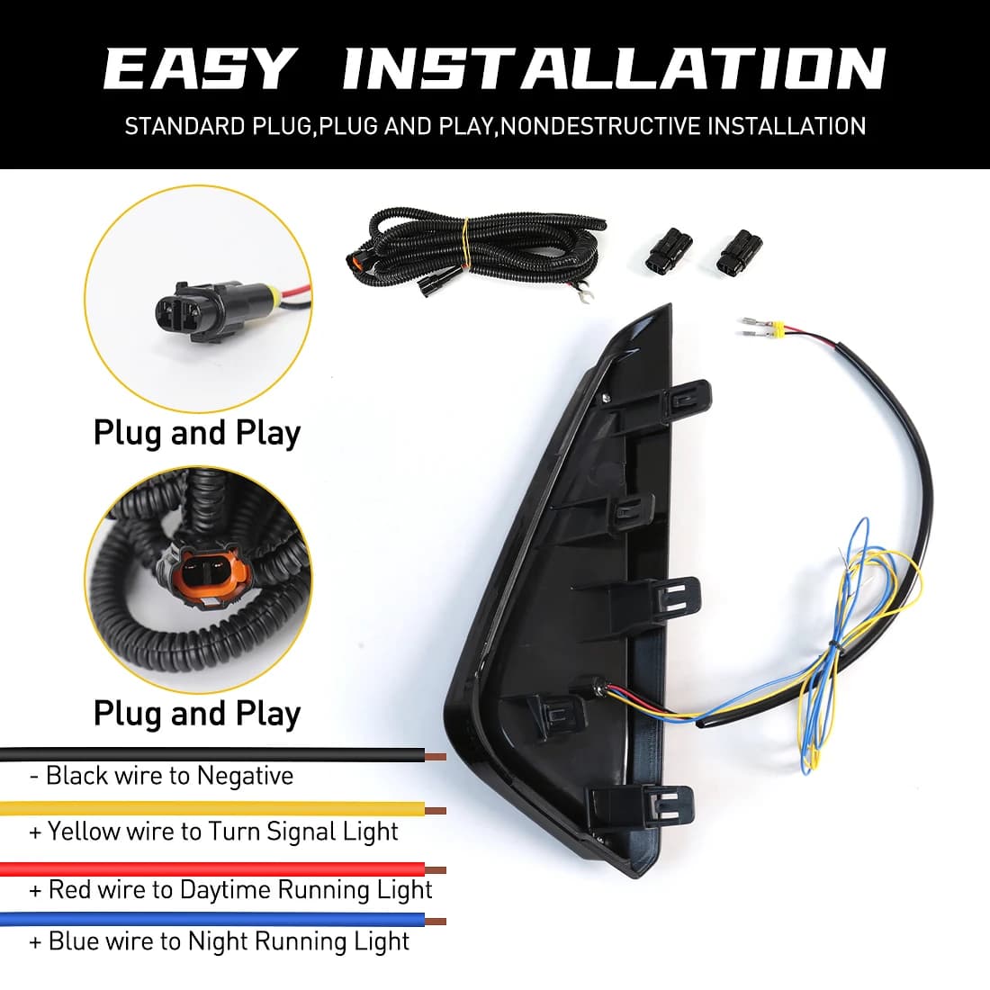 Pour Nissan Sentra Sylphy 2023 2024 feux diurnes LED DRL clignotant antibrouillard feux diurnes 3 co