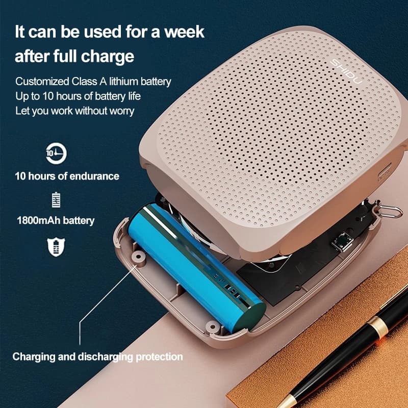 SHIDU-Amplificateur vocal portable, Microphone filaire ou sans fil, Haut-parleur audio AUX, USB, Hau