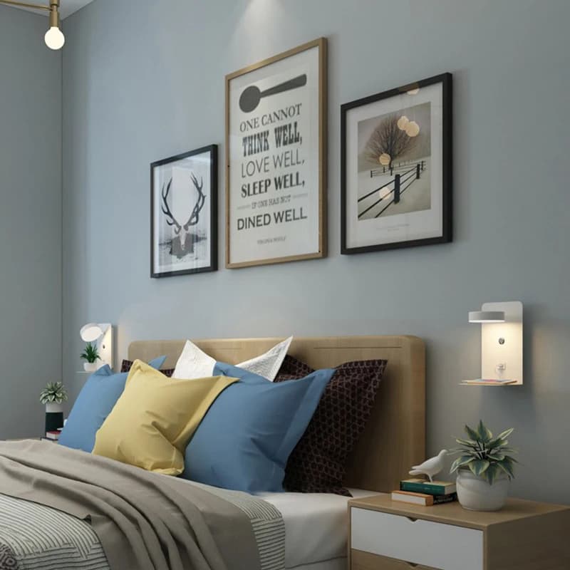 Applique Murale LED avec Chargeur USB pour Téléphone Portable, Luminaire Décoratif d'Nikavec Joli, I