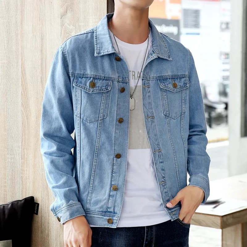 Nouveau printemps automne hommes vestes en jean décontracté Streetwear vêtements d'extérieur couleur