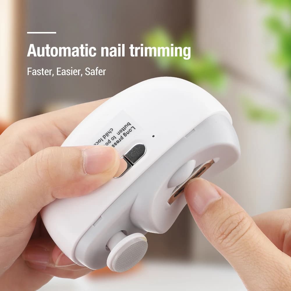 Coupe-ongles électrique automatique avec lumière pour adulte et bébé, coupe-ongles, ciseaux, pédicur
