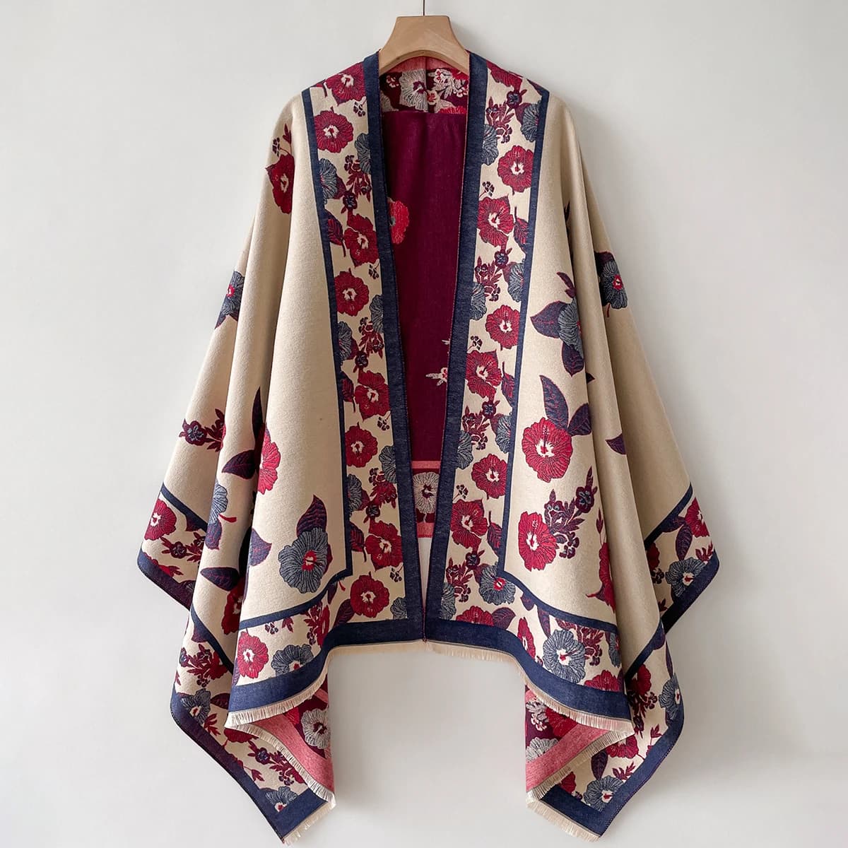 Châle chaud en Imitation cachemire pour femmes, cape de Style ethnique, foulards à la mode, imprimé 