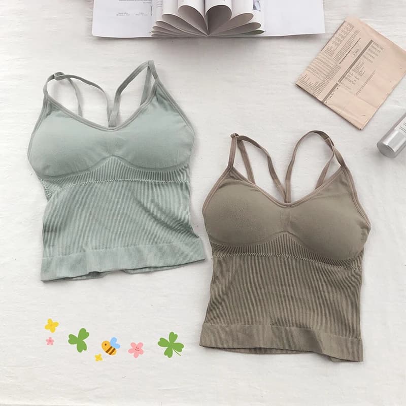 Soutien-gorge push-up en coton pour femmes, sexy, col en V, bustier tubulaire, mode, sous-vêtements 