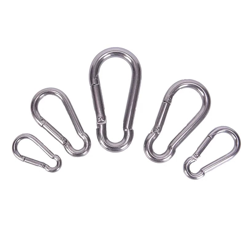 Mousqueton à ressort multifonctionnel en acier inoxydable 304, M4 M5 M6 M7 M8, crochet à anneau de v
