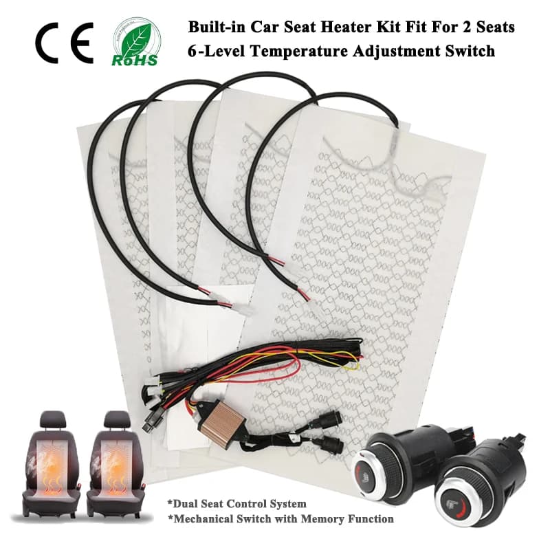 Kit chauffant universel pour siège de voiture, coussinets chauffants en Fiber de carbone 12V avec in