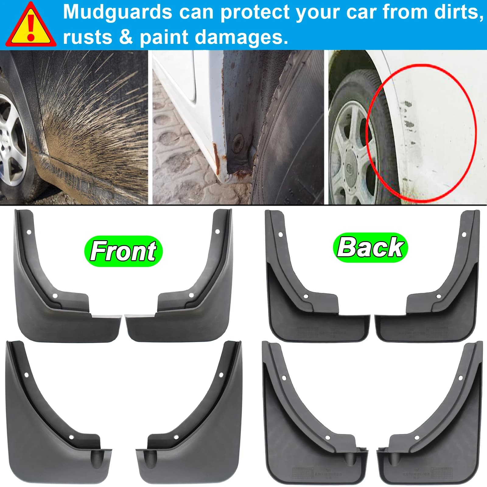 4x/ensemble garde-boue de voiture moulé garde-boue pour Kia Seltos SP2 2019 2020 2024 garde-boue gar
