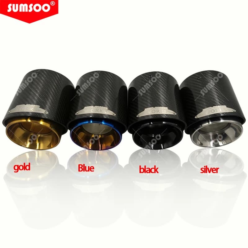 Véritable SUMSOO 1 pièces noir Chrome et fibre de carbone embout de silencieux adapté pour Mini Coop