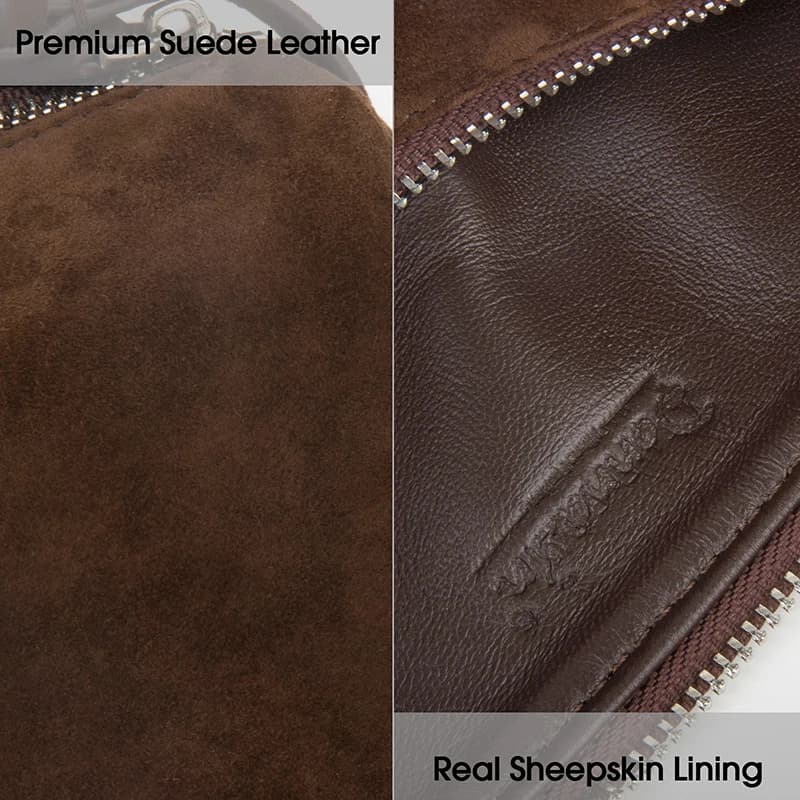 Donna-in – sac à main en daim de première couche pour femmes, en peau de mouton, en cuir véritable a