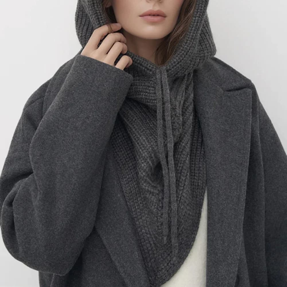 Chapeau-balaclava d'hiver pour femmes, écharpe chaude en tricot, bonnets à capuche, collier de cou e