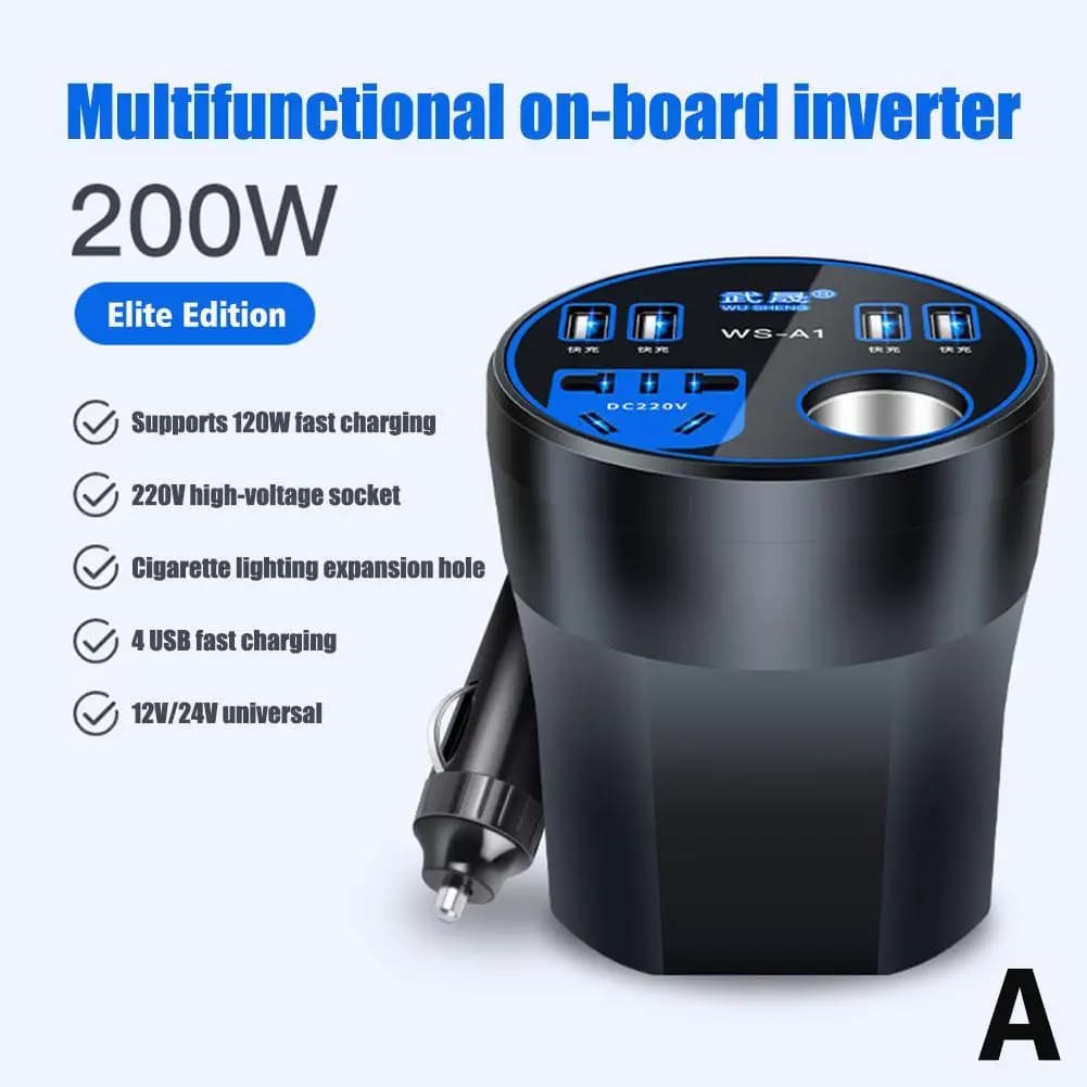 Onduleur monté sur véhicule 12v 24v à 220V, convertisseur de puissance, chargeur de téléphone, prise