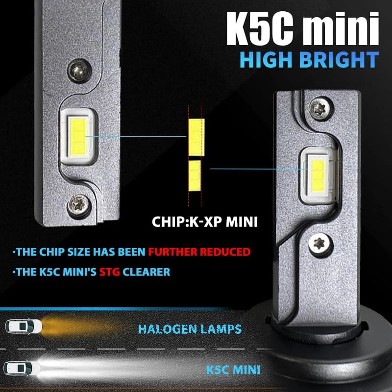 DAWNKNIGHT K5C Mini 40W H7 H4 Version longue durée ampoule de phare Led 4300K K6C Led HB3 H11 ampoul